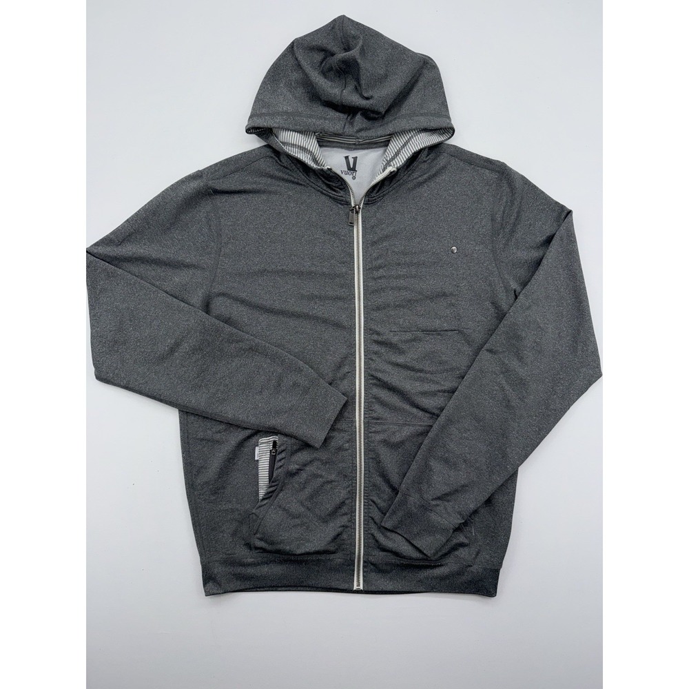 Vuori Ponto Performance Full Zip Hoodie Women's Charcoal Heather Grey DreamKnit